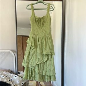 Elegant Green Layered Dress